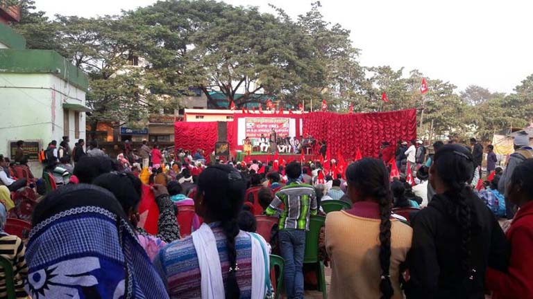 Brinda Karat adressing the public meeting